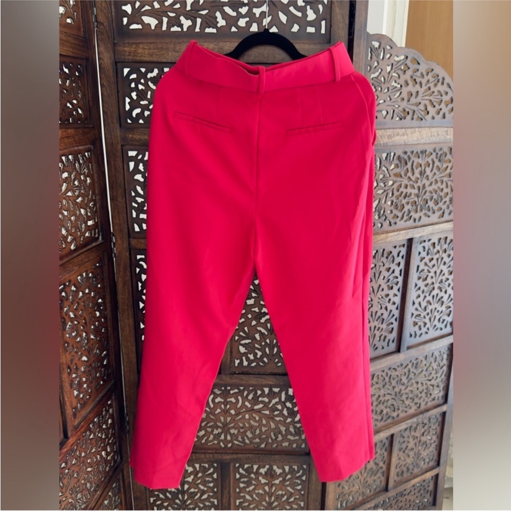 Zara celebs favourite Stylish Magenta Red Belted Pants - Picture 3 of 4